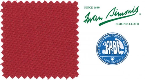 Бильярдное сукно "Iwan Simonis 760" 195 см (красное)